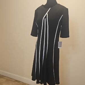 Danny & Nicole Black Dress with White Accents